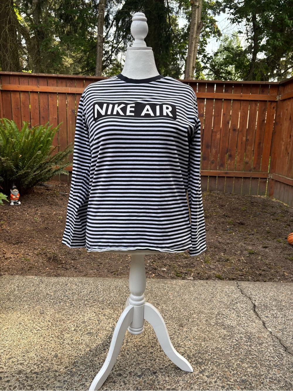 Nike Black & White Striped Nike Air Long Sleeve Tee